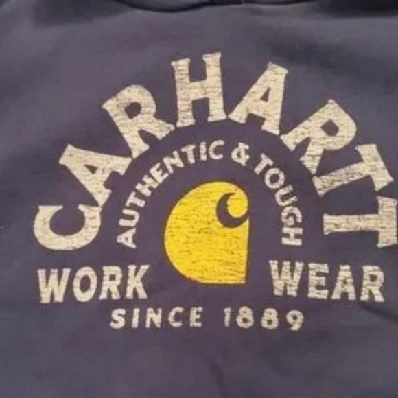 Carhartt Navy Pullover Hoodie M (10/12) - Picture 3 of 4